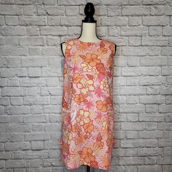 Lilly Pulitzer Dress Vintage Hereon There Shift Front Pockets Sleeveles Size S - Picture 2 of 9
